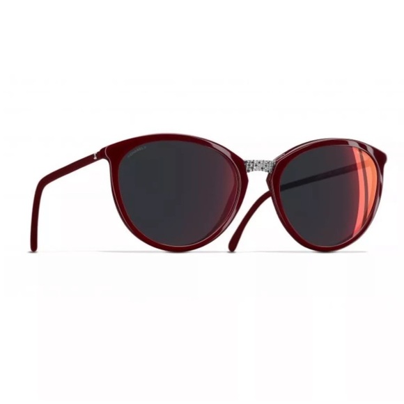 Chanel Red Butterfly Sunglasses with case red CC logo - Picture 1 of 14